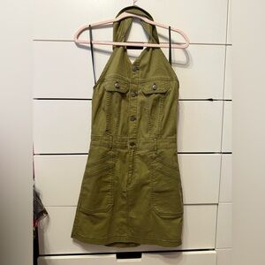 Olive Green Halter Dress